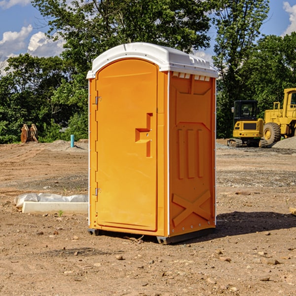 how often are the portable restrooms cleaned and serviced during a rental period in Pioneer TN